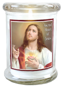 Sacred Heart of Jesus LED Candle in a Jar