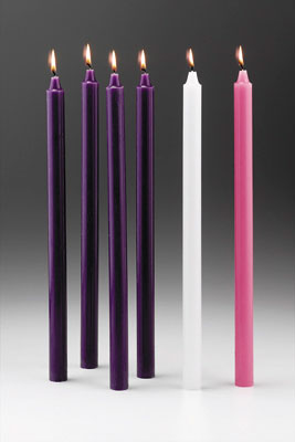 Advent Candle Set - 10 inch x 7/8 inch