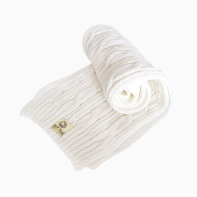 Man Of Aran Men's Cable Knit Scarf White