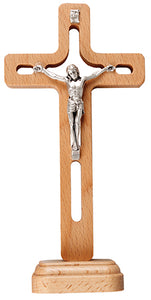 Beech Wood Standing Crucifix - 6 1/2 inch (11568)