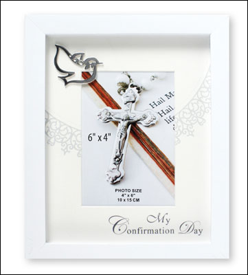 Confirmation Photo Frame/White Finish/Symbolic (F46260)