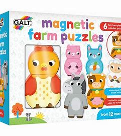 GALT Wooden Magnetic Farm Puzzles