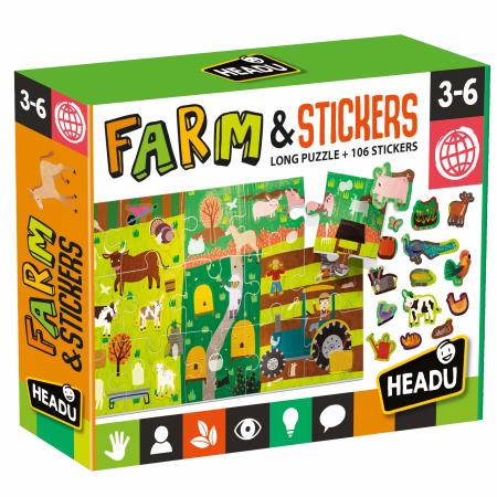Headu Puzzle + Stickers The Farm