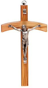 Olive Wood Crucifix 10 inch/Metal Crucifix