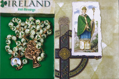 Plastic Luminous Rosary with Shamrock Saint Patrick