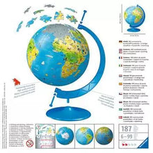 Load image into Gallery viewer, Ravensburger Children&#39;s World Globe, 180 piece 3D Jigsaw Puzzle
