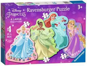 Ravensburger Disney Princess 4 Large Shaped Jigsaw Puzzles (10,12,14,16 piece)
