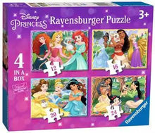 Load image into Gallery viewer, Ravensburger Disney Princess 4 in a box (12, 16, 20, 24 piece) Jigsaw Puzzles
