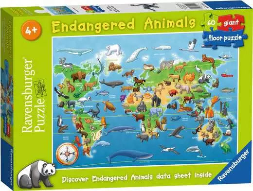 Ravensburger Endangered Animals Giant Floor Puzzle, 60pc