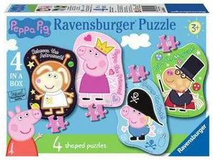 Ravensburger Peppa Pig 4 Shaped Jigsaw Puzzles (4,6,8,10 piece)