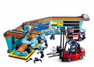 Sluban Formula 1 pitlane building bricks playset