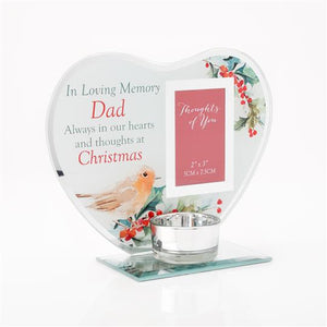 THOUGHTS OF YOU CHRISTMAS PHOTO TEA LIGHT HOLDER - DAD