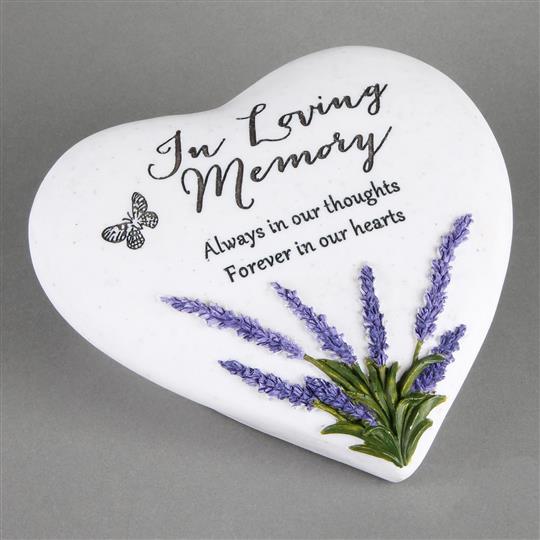 THOUGHTS OF YOU HEART STONE / LAVENDER - LOVING MEMORY