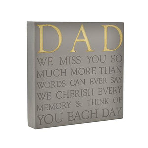 THOUGHTS OF YOU MEMORIAL SQUARE PLAQUE - DAD