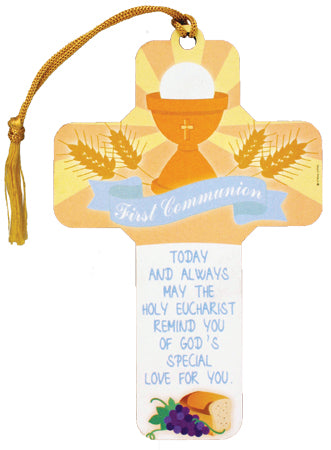 Wood Cross 5 inch Communion Symbolic with Tassel