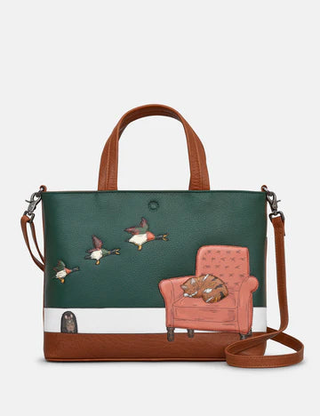 YOSHI CAT NAP BROWN LEATHER MULTIWAY GRAB BAG